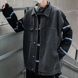 Denim Varsity Jacket Loose Denim Vest Men's Jacket Workwear Waistcoat Sleeveless Jacket