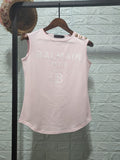 T Shirt Balmain Spring/Summer Printed Full Cotton Casual Sleeveless T-shirt