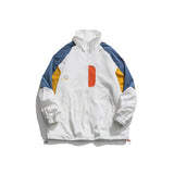 White Varsity Jacket Autumn Preppy Style Multi-Color Coat Jacket Teenagers Outerwear