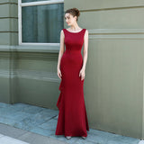 Wedding Guest Dress Bride Long Long Sleeve Red Appreciation Dinner Slim-Fit Fishtail Wedding Dress