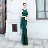 Wedding Guest Dress Bride Long Long Sleeve Red Appreciation Dinner Slim-Fit Fishtail Wedding Dress