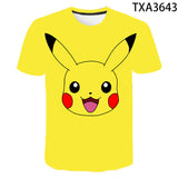 Men and Women Pokemon Pikachu T Shirt 3D Digital Printing round Neck Men's and Women's T-shirt