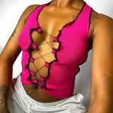 Music Festivals Rave Outfits Girls Tops Autumn and Winter Women's Slim Vest