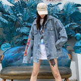 Comic Denim Jacket Patterned Denim Jacket Men and Women Autumn Jacket