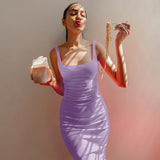 Victoria Beckham Dresses Autumn And Winter Solid Color Sleeveless Slim Fit