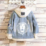 Comic Denim Jacket Men and Women Ripped Fashion Denim Jacket Autumn