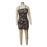 Women Plaid Dress Women Checkered Bodycon Sexy Dresses Summer Printed Plaid Sling Short Sexy Nightclub Dress