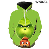 Grinch Hoodie 3d Printing Fall Pullover Hoodie