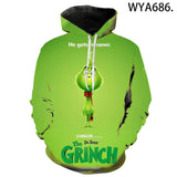 Grinch Hoodie 3d Printing Fall Pullover Hoodie