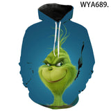 Grinch Hoodie 3d Printing Fall Pullover Hoodie