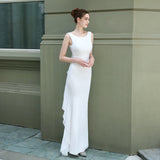 Wedding Guest Dress Bride Long Long Sleeve Red Appreciation Dinner Slim-Fit Fishtail Wedding Dress