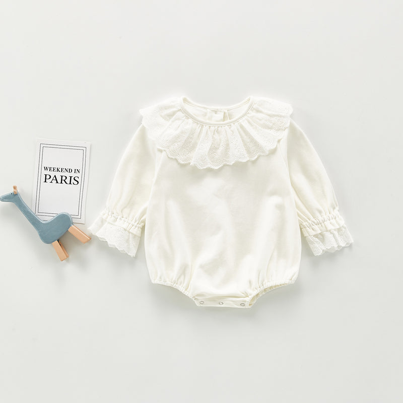 Autumn Rompers Doll Collar Romper Baby Girl Sweet Long Sleeve Triangle Jumpsuit