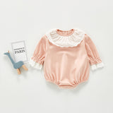 Autumn Rompers Doll Collar Romper Baby Girl Sweet Long Sleeve Triangle Jumpsuit