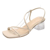 Nude Strappy Block Heels