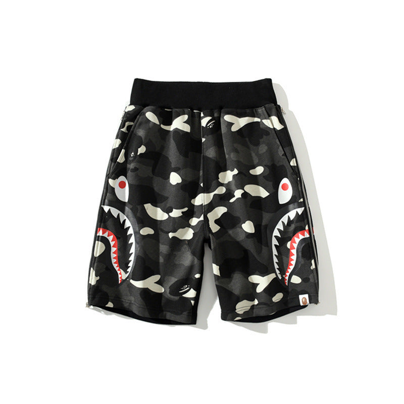Shark Print Shorts Summer Men'S Shorts