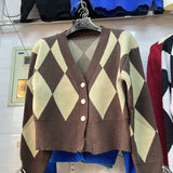 Preppy Aesthetic Sweater Vintage Fashion Autumn Knitted Coat