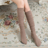 Winter Thick Knit Thigh High Socks Long Stockings Boot Stockings Knitted over the Knee Bunching Socks