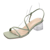 Nude Strappy Block Heels