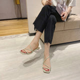 Nude Strappy Block Heels