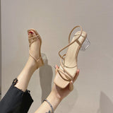 Nude Strappy Block Heels