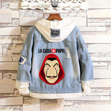 Comic Denim Jacket Men's and Women's Spring and Autumn Fashion Casual Denim Jacket