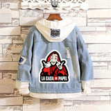 Comic Denim Jacket Men's and Women's Spring and Autumn Fashion Casual Denim Jacket