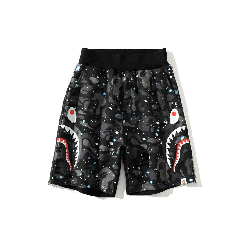 Shark Print Shorts Summer Men'S Shorts