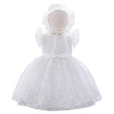 Summer Roses White Lace Bow Birthday Dress