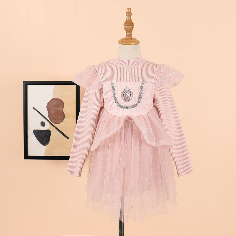 Girl Dress Elsa's Princess Autumn Kids' Sweater Dress