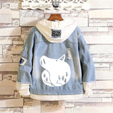 Comic Denim Jacket Men and Women Ripped Fashion Denim Jacket Autumn