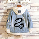 Comic Denim Jacket Men and Women Ripped Fashion Denim Jacket Autumn