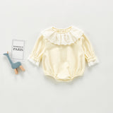 Autumn Rompers Doll Collar Romper Baby Girl Sweet Long Sleeve Triangle Jumpsuit