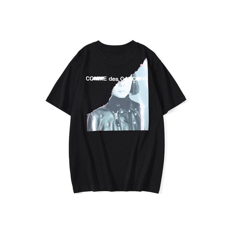 Shark Print T Shirt Printed Oversize Short Sleeve Hip Hop Loose-Fitting Casual T-Shirt