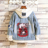 Comic Denim Jacket Men's and Women's Denim Hoodie Coat