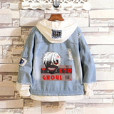 Comic Denim Jacket Men's and Women's Denim Hoodie Coat