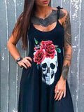 Skull Dress Summer Skull Print plus Size Long Dress