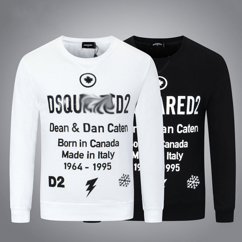Dsq2 Hoodie DSQ Lian D2 Letter Print Sweatshirt Trendy Men's Autumn and Winter