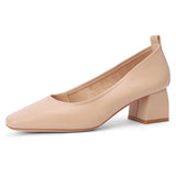 Nude Strappy Block Heels
