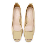 Nude Strappy Block Heels