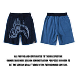 Shark Print Shorts Shark Head Tiger Head Stitching Denim Color Shorts Beach Pants Men