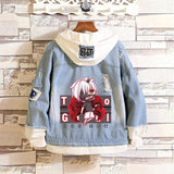 Comic Denim Jacket Men's and Women's Denim Hoodie Coat