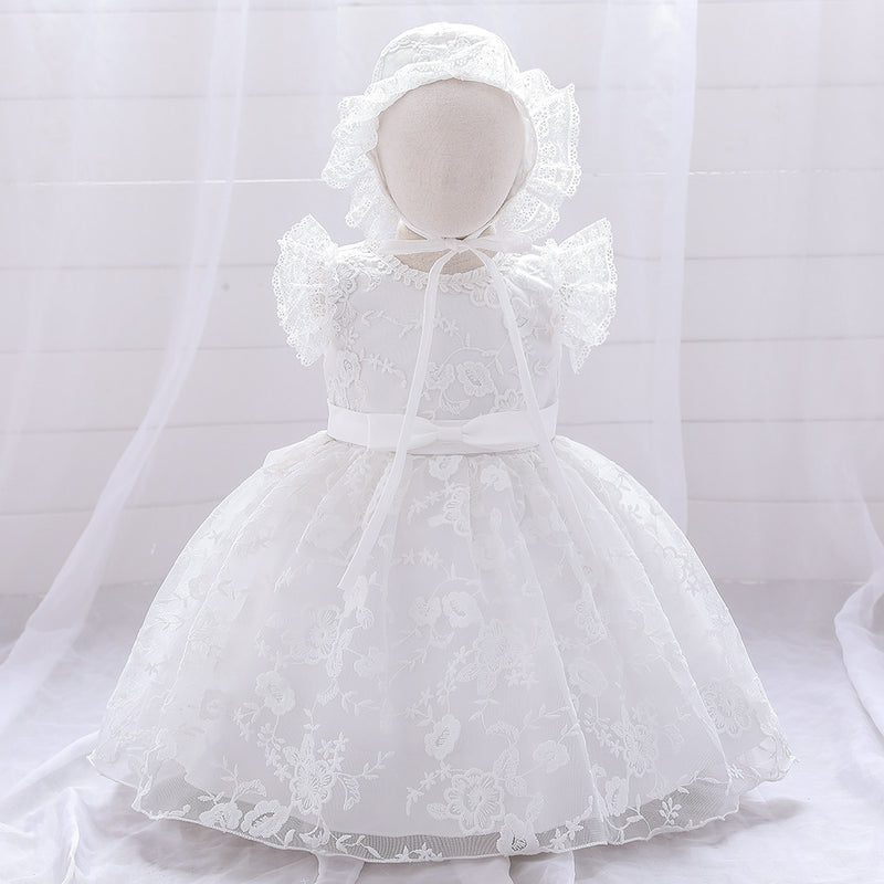 Baby Girl Christening Dress Baptism Dresses Girl Baptism Dress White Lace Bow Princess Dress