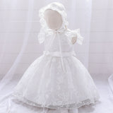 Summer Roses White Lace Bow Birthday Dress