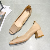 Nude Strappy Block Heels