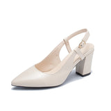 Nude Strappy Block Heels