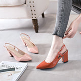 Nude Strappy Block Heels