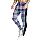 Men Plaid Pant Man Checkered Pants Fall Men's Clothing Muscle Workout Brothers Running Training Pants Casual Fashion Slim Fit Plaid Men's Trousers