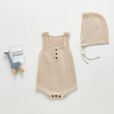 Autumn Rompers Autumn Knitted Romper with Hat Jumpsuit