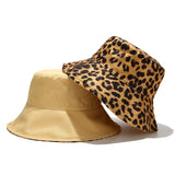Leopard Fur Hat Sun Hat Retro Bucket Hat