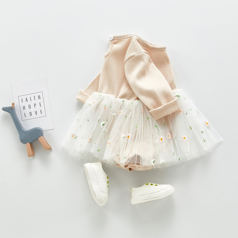 Autumn Rompers Baby Girl Long Sleeve Little Daisy Rompers Jumpsuit